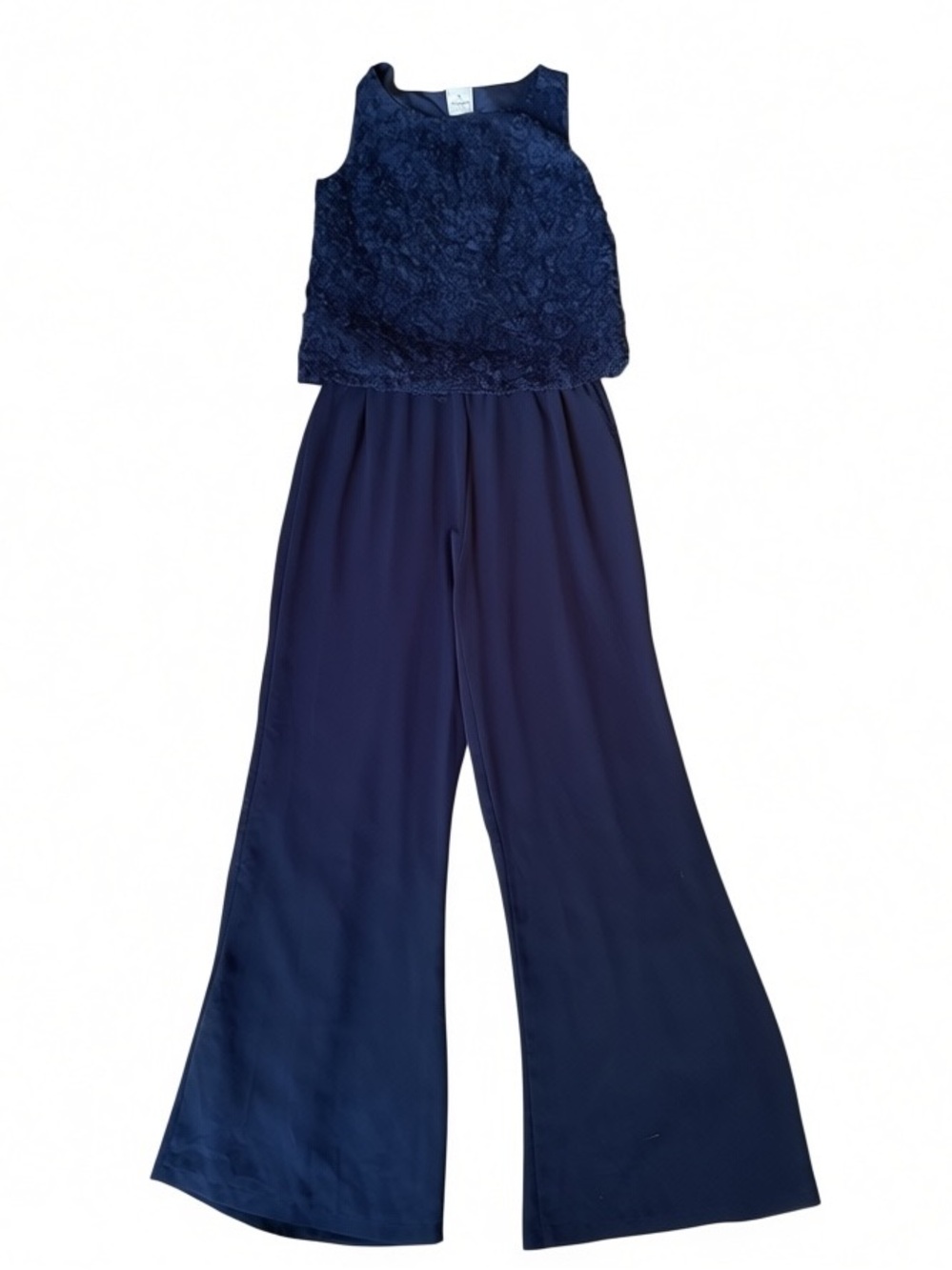 NWT LanTing Bride Dark Navy 3D Rosette Textured Top 2-Piece Pantsuit